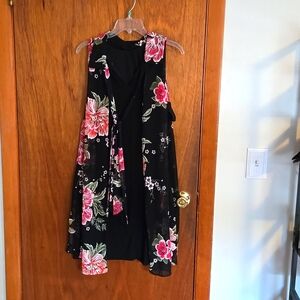 Robbie Bee size 14 black multi color dress